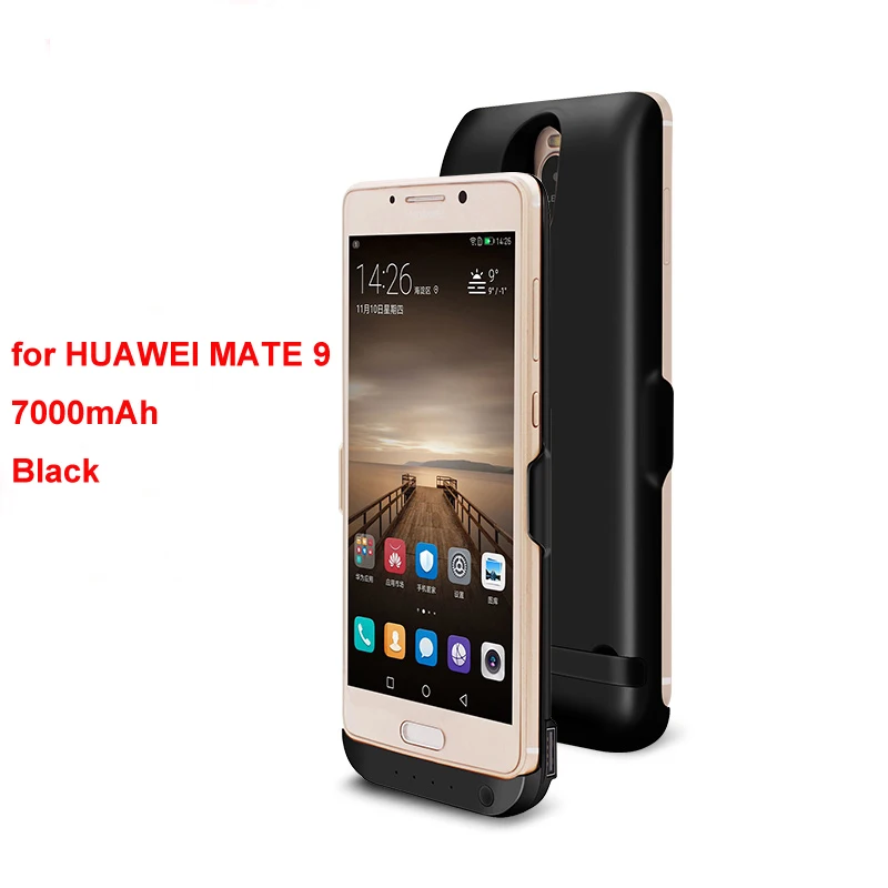 Аутентичный JLW 7000 mAh высокой емкости зарядное устройство чехол для Huawei Mate 9 внешний резервный аккумулятор клип перезаряжаемый чехол для телефона - Цвет: Black