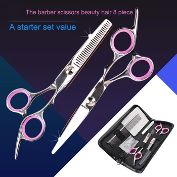 

Pet Beauty Hair Scissors 8pcs Pet Hair Trimmer Professional Pet Grooming Scissors Dog Shearing Stainless Steel Beauty Scissors