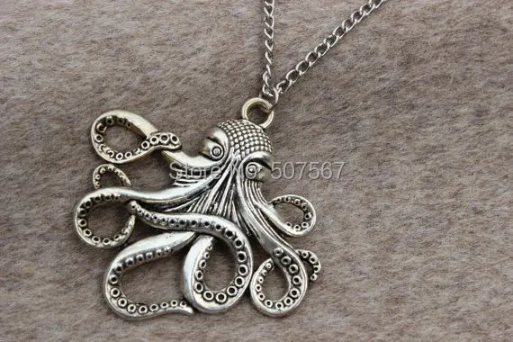 08129 Antique Bronze Alloy Octopus Shape Charms Pendant Jewelry Crafts 6pcs 