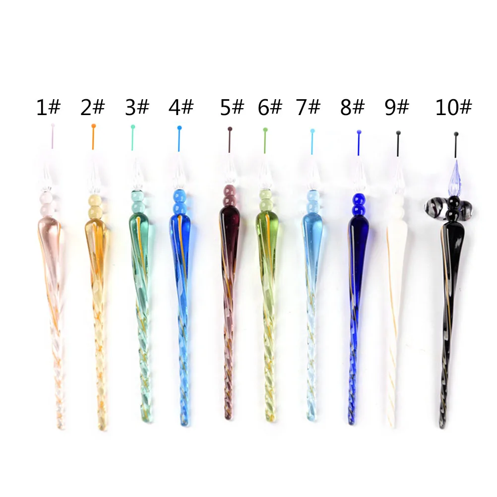 1xOvervalue Sky Blue Crystal Glass Dip Pen Signature Pen Fountain Pens Bussiness gift pen office school supplies stationery