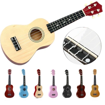 

Multi-Color 21 inch Ukulele 4 Strings Hawaiian Spruce Basswood Ukelele Soprano Guitar Uke + String + Pick Stringed Instrument
