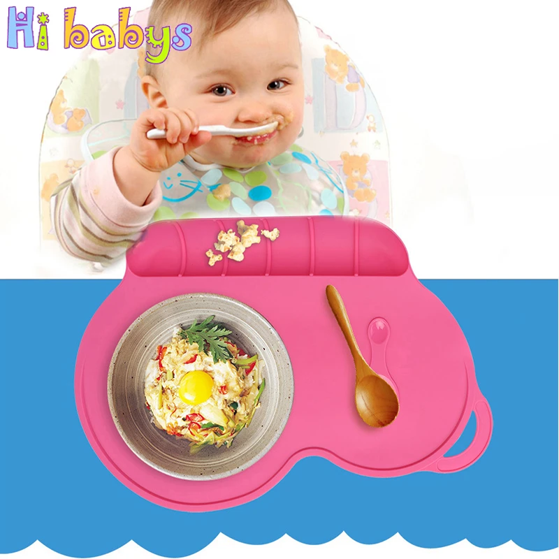 Bebe Enfant Silicone Plaque Ventouse Antiderapant Bebe Napperon Impermeable Snack Mat Poche Alimentaire Enfant Diner Assiette Ensemble De Vaisselle Aliexpress