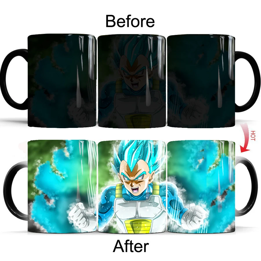 Кружка Super Saiyan Vegata с голубыми волосами кружка меняющая цвет для кофе и чая лучший