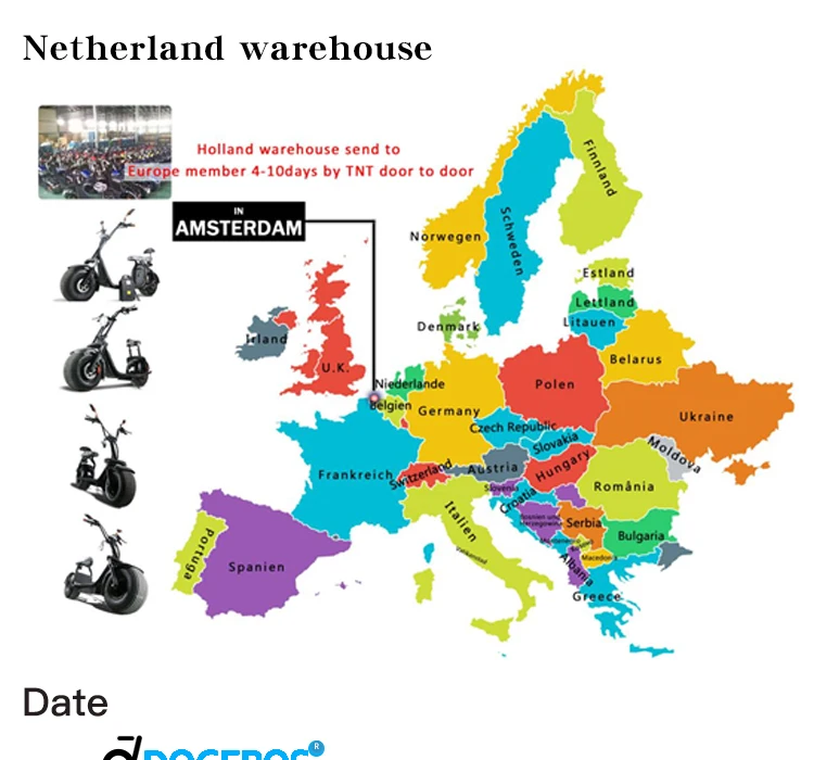 Новая модель голландский склад citycoco M2 12 дюймов 1500 Вт Электрический скутер