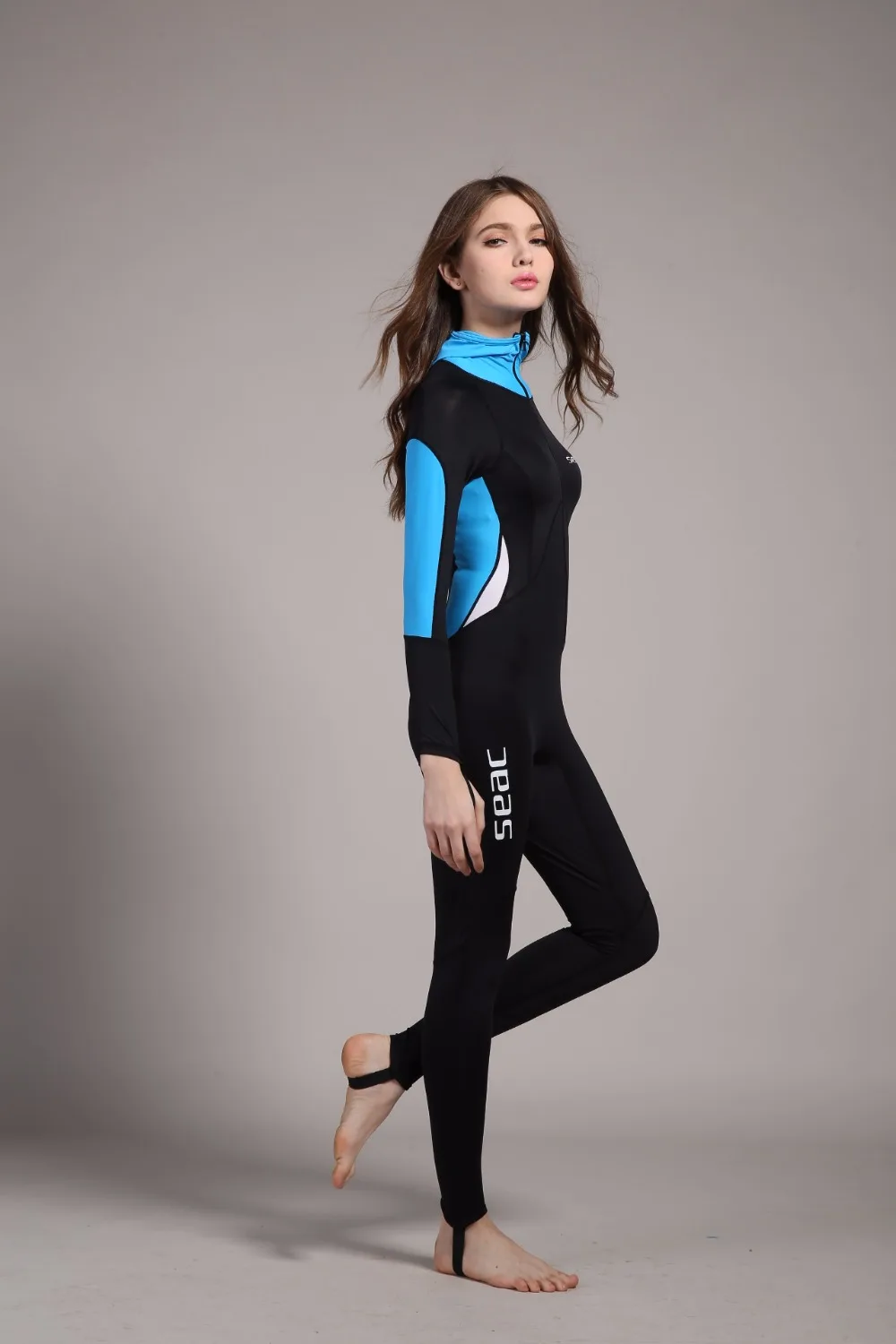 Full Body Waterproof One Piece Suits Swimwear Women Men Long Sleeve