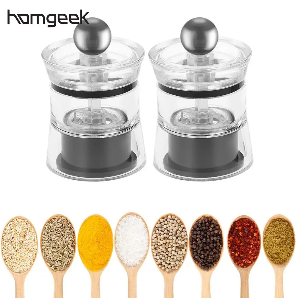 Buy 2pcs Stainless Steel Mini Manual Salt Pepper