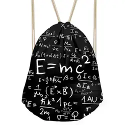 ThiKin Chemical Formula узор женские мужские мешки с кулиской повседневные большие рюкзаки для хранения софтбэк студенческие черные сумки
