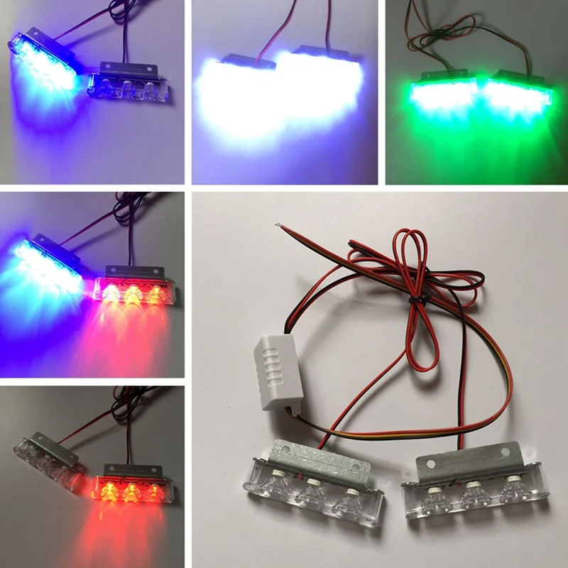 

2Pcs/Set 3 LED Strobe Light Police Flashing Warning Led Brake Light Lamp DC 12V Car Truck Motorcycle Rear Brake Stop Led Lights
