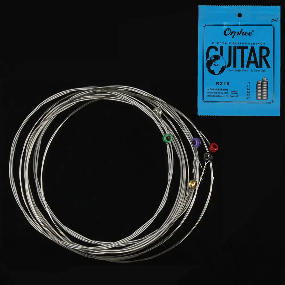 Orphee 6pcs/set Electric Guitar String Set Nickel Alloy String Super Light Tension &Great bright