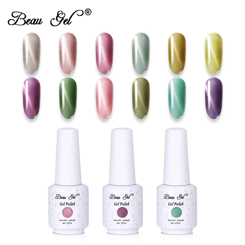 

Beau Gel 8ml 3D Cat Eyes Gel Polish Gel Nail Varnish Wine Red Cat Eye UV Magnet Hybrid Varnish Nail Art Nails Lacquer DIY
