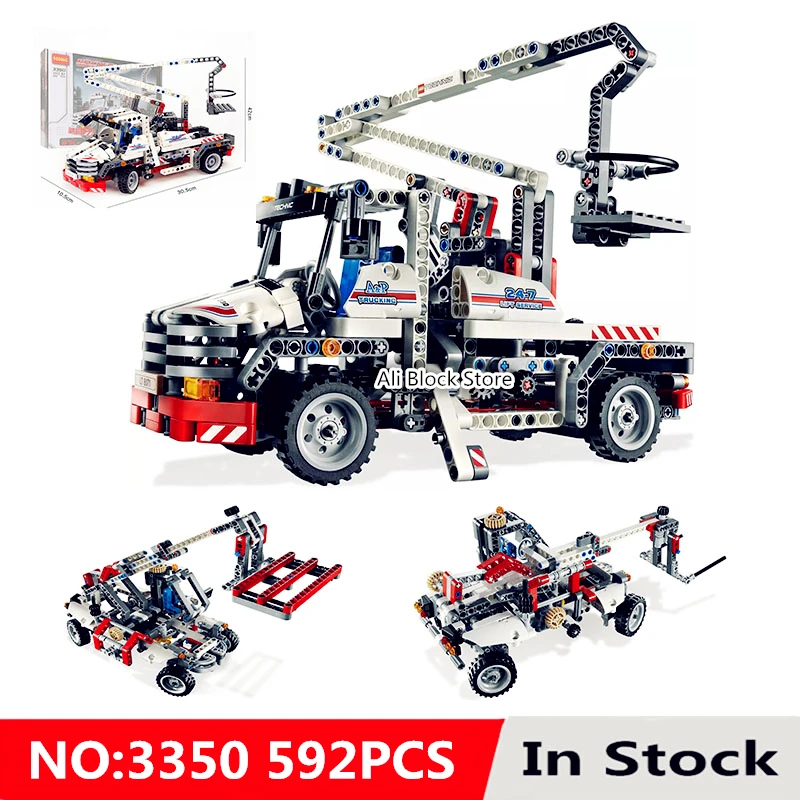 Legoing Technic Series 592PCS Bucket Truck Kits Model Building Blocks Toys For Children Birthday Gifts Compatible Legoingly 8071