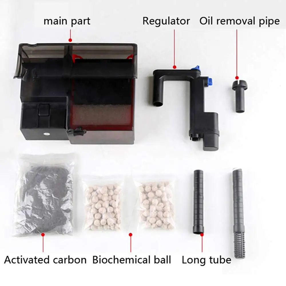 SUNSUN аквариум повесить на губку фильтр для поверхности аквариума насос скиммера с 5 Вт УФ стерилизатор био мяч активировать углерода в комплекте