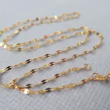 Чистое 18 К желтое золото ожерелье 1,7 мм губы-звено цепочки в виде ожерелья 17,7 дюймов L