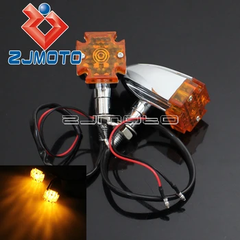 

10mm 61-99150 Blinkers Universal Motorcycle LED Maltese Cross Turn Signals Indicator Lights For Custom Bikes Retro Cafe Racer