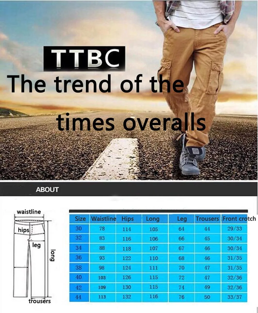 Мужские хлопковые брюки-карго с несколькими карманами, мужские треккинговые длинные брюки большого размера, походные брюки WP103