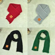HOT Fashion Children Knitted Scarf Solid Color Thicken Winter Keep Warm Kids Boys Girls Neck Scarves 19ING