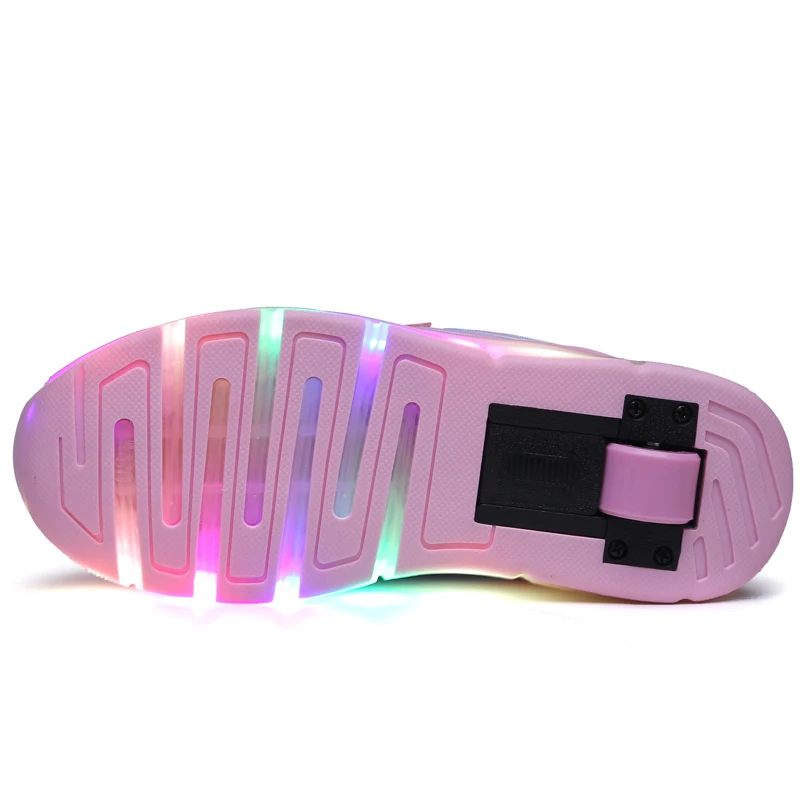 Светодиодные колёса обувь Дети светящиеся кроссовки со светом колеса роликов обувь для скейтборда освещенные обувь для детей мальчиков девочек tenis infantil