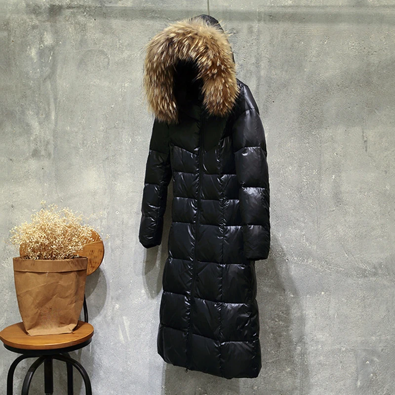 High quality big fur collar down jacket women parkas jacket long slim outerwear woman winter thick warm down jackets large coat High quality big fur collar down jacket women parkas jacket long slim outerwear woman winter thick warm down jackets large coat