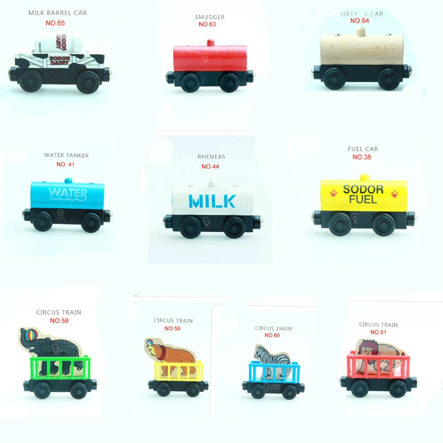 

EDWONE-One Set Magnetic Wooden Railway Train Wood Track Mini DIY Slot Car Toy Train Railway Toy Gift For Kids Fit new tracks