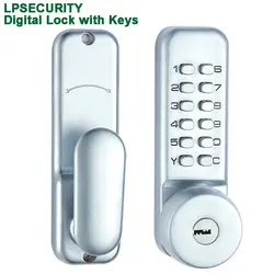 Механический цифровой кодовый дверной замок с ключом кнопочный садовый офисный замок безопасности Водонепроницаемая клавиатура домашний