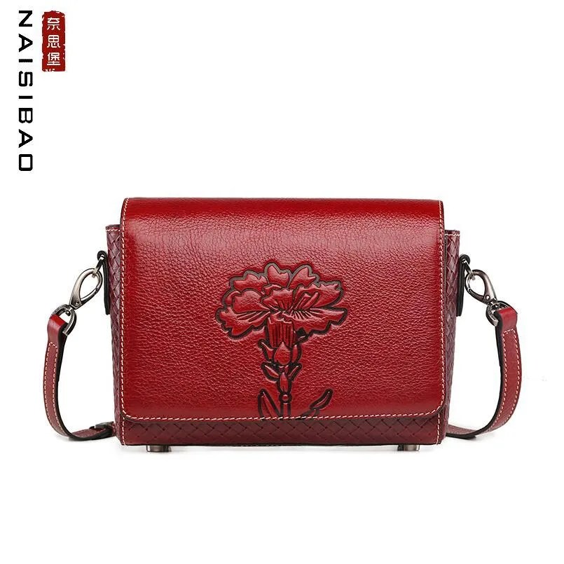 Messager 2018 Sac Red Relief De Bandoulière À Nouveau En Tissé Première Main Sacs Cuir Vintage Couche wtqxBq5r