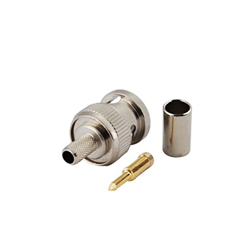 

Free shipping10Pcs/lot Crimp On BNC Male RG59 Coax Coaxial Connector Adapter Bnc Connector BNC Male CCTV connector