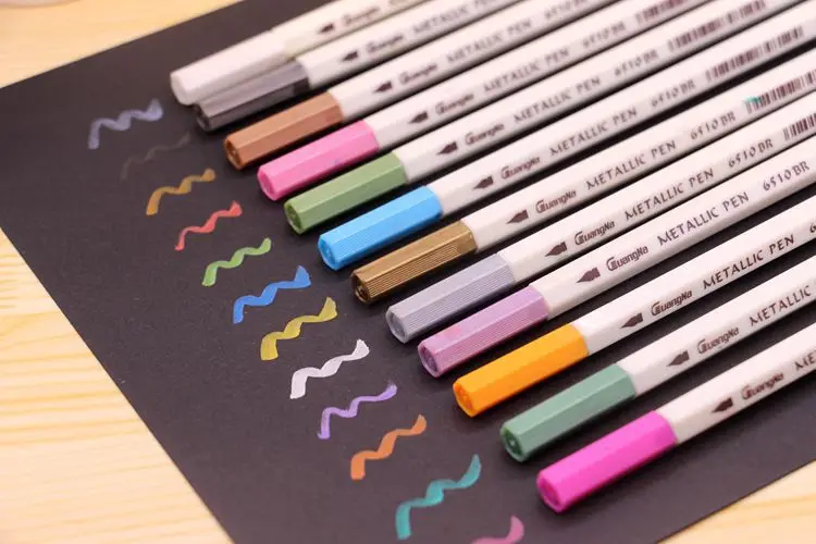 20 цветов эскиз металлический маркер DIY ручка-кисть для каллиграфии Манга Аниме Арт маркеры для рисования живопись офисные школьные принадлежности