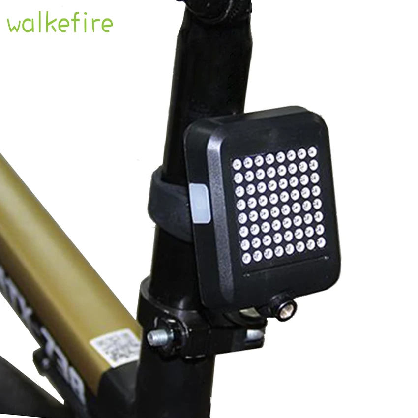 Walkfire 64 светодиодный Интеллектуальный тормозной задний светильник для руля, безопасный ночной Светильник для езды на велосипеде, USB задний светильник, указательный указатель поворота