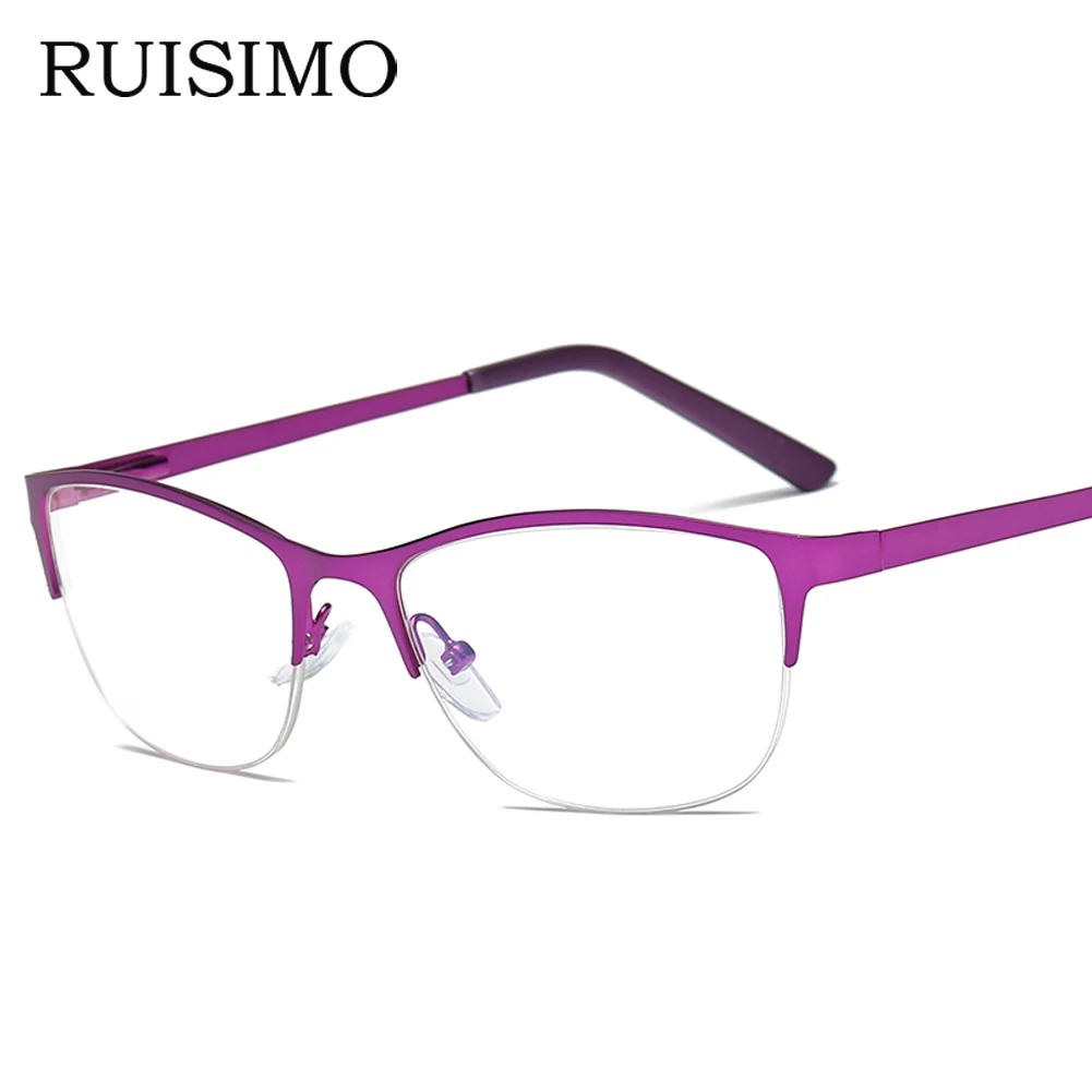 

RUISIMO Women Metal Cat Eye Glasses Frame Brand Designer Fashion Men Clear Lens Eyeglasses eyewear glasses frame for women