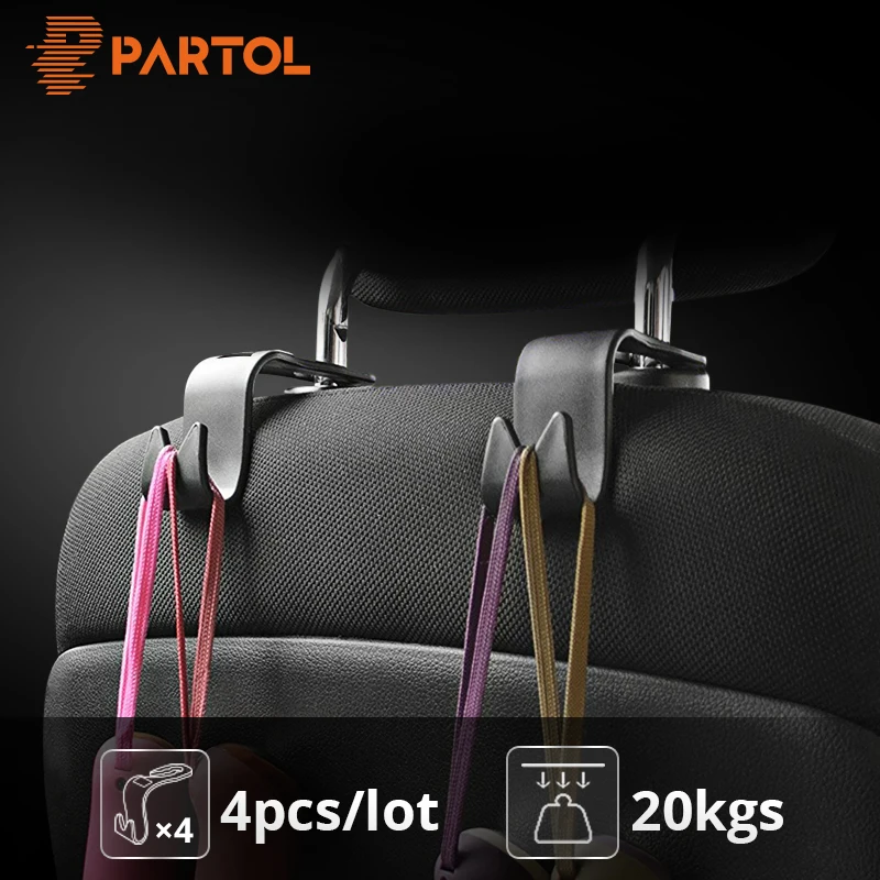 4 unids//set Auto Universal Asiento Trasero Reposacabezas Gancho Gancho Monedero Titular de la Bolsa Titular Organizador Coche Interior Styling Hooks