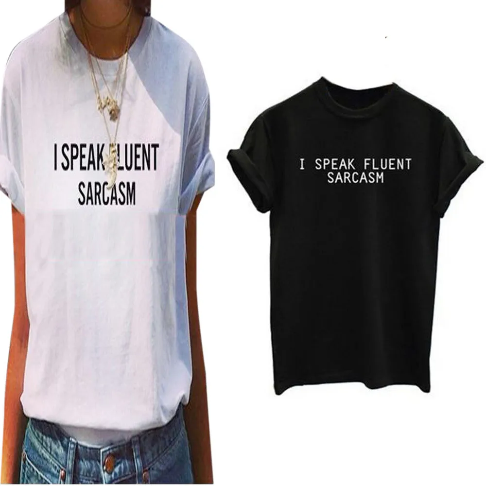 2018 Summer Black White Female Girls Cotton T shirt Letter Print Short ...