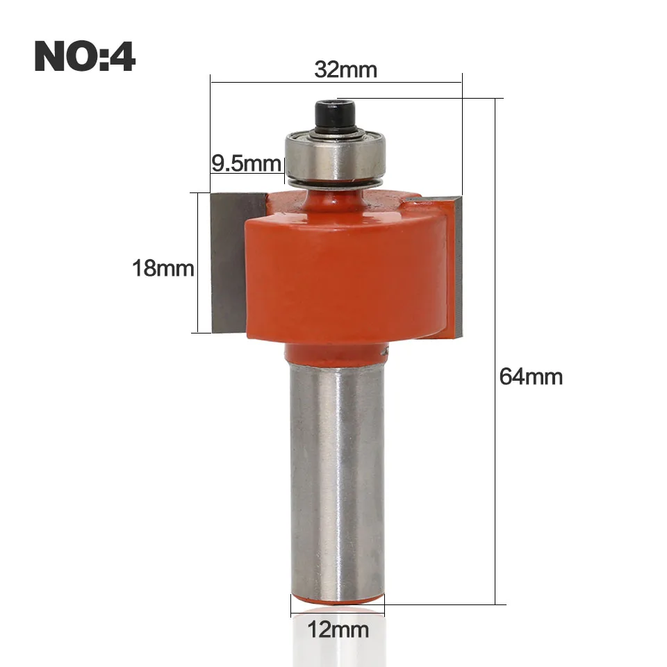 1 шт. 12 мм хвостовиком T Тип Rabbeting фрезы с подшипниками Вольфрам карбида древесины фреза инструменты Фрезы для дерева