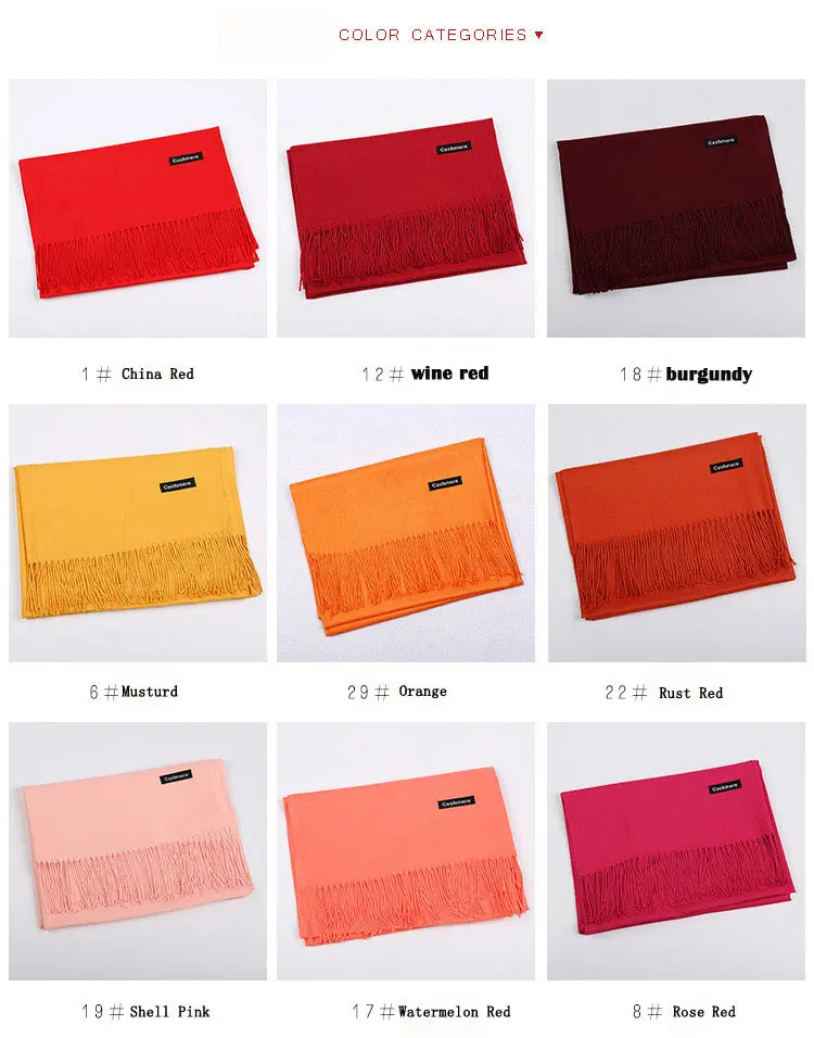 Big Promo tkPK7 200cmx70cm Winter Oversize Scarves Simple Fashion Warm Blanket Unisex Solid Wraps Cashmere Scarf Shawl Pashmina 30 colors 240g