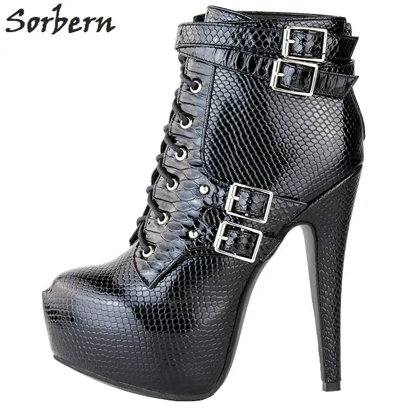 

Sorbern Ankle Boots For Women Platform Boot 2018 Ladies Party Shoes Boots Bottines Femme Talon Haut Size 34-48 Size 45 Women