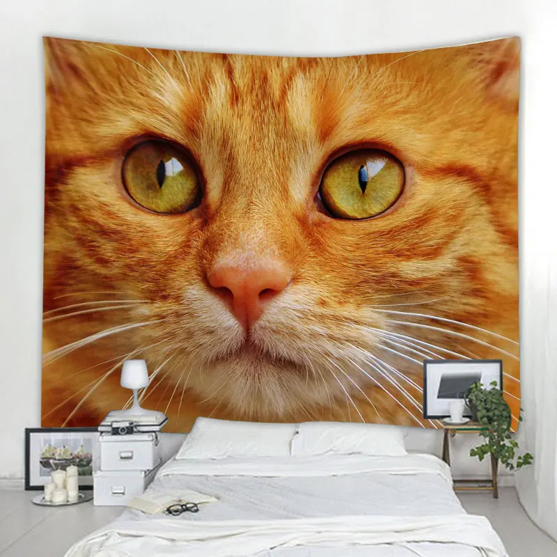 Милое изображение кошки Красивая МАНДАЛА ГОБЕЛЕН навесной пляж полотенце, домашний декор Гобелены гостиная спальня диван одеяло
