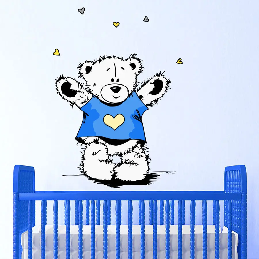 Wall Decals Teddy Bear Full Color Decal Colorful Nursery Room Sticker