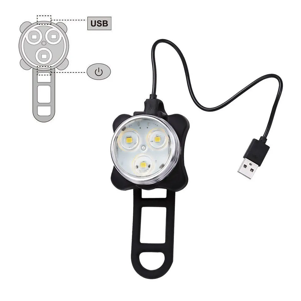 Flash Deal Rechargeable LED Bike Light Bicycle Lamp Set Front Light Tail USB Aluminum Silicone Three Modes Waterproof Silicone Tape  #PEX 2