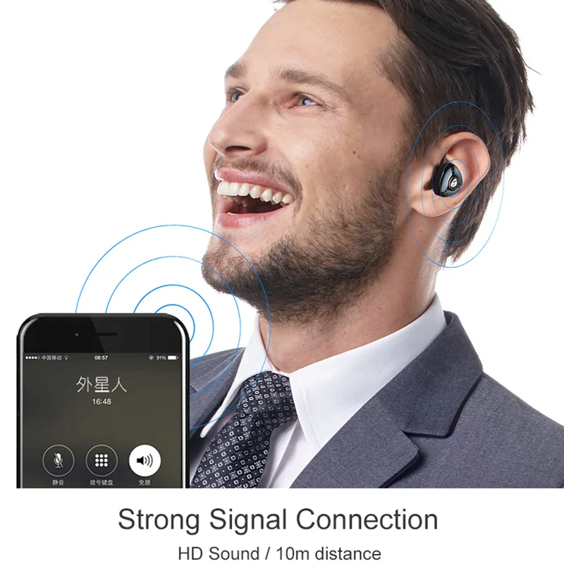 Свободные руки беспроводные Bluetooth бизнес одиночные наушники мини невидимые