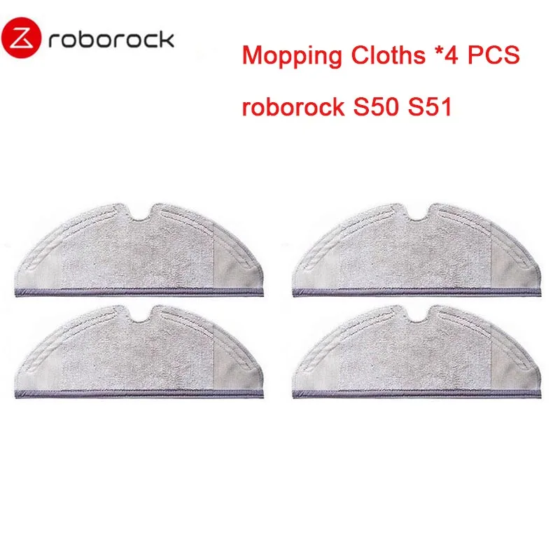 

4 Pcs Dry Wet Mopping Cleaning Cloths suitable for Xiaomi Vacuum Cleaner Generation 2 Roborock S50 S51 spare part Mop Cloths