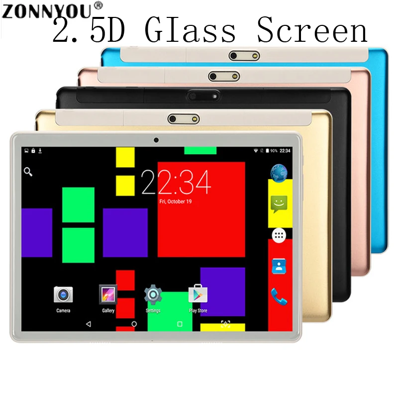 

10.1 inch Tablet PC Android 9.0 2.5D Steel Screen 3G Phone Call 64GB Support Google Play Octa Core Dual SIM GPS FM OTG Tablet PC