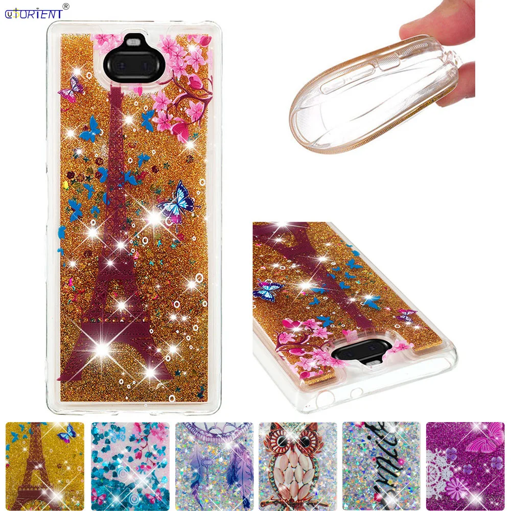 

Bling Case for Sony Xperia 10 Plus Soft Silicone Fitted Cover Sony 10 Plus 2019 I3213 I3223 I4213 I4293 Glitter Liquid Back Capa
