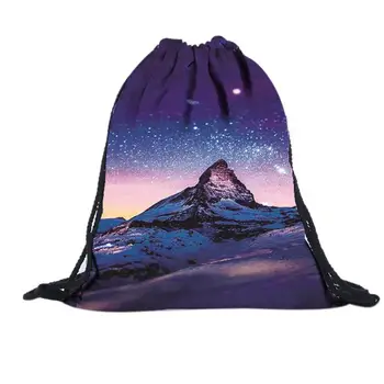 

Unisex Drawstring Backpack Bag Men Women Polyester Sky 3D Printing Backpack String Bag Travel Package Drop Ship Wholesale #Y