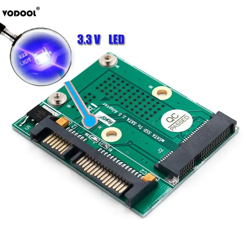 Mini PCI E Msata SSD до 2 5 дюйма SATA адаптер конвертер плата модуля карты с металлическим