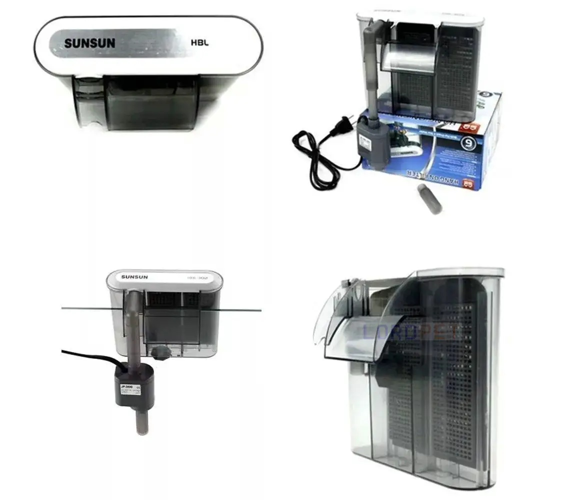 

Aquarium Hang On Back Hob Power Slim Waterfall Filter 350L/H SunSun Fish Tank Canister 220v HW-302 Internal Filters