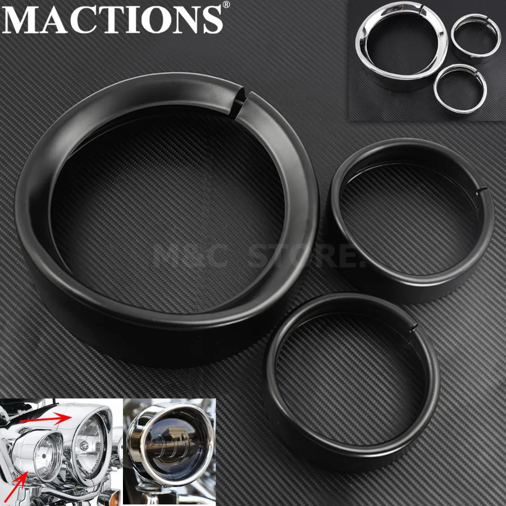 4.5/" Visor Fog Passing Light Trim Ring F Harley Touring Road King Softail Fatboy