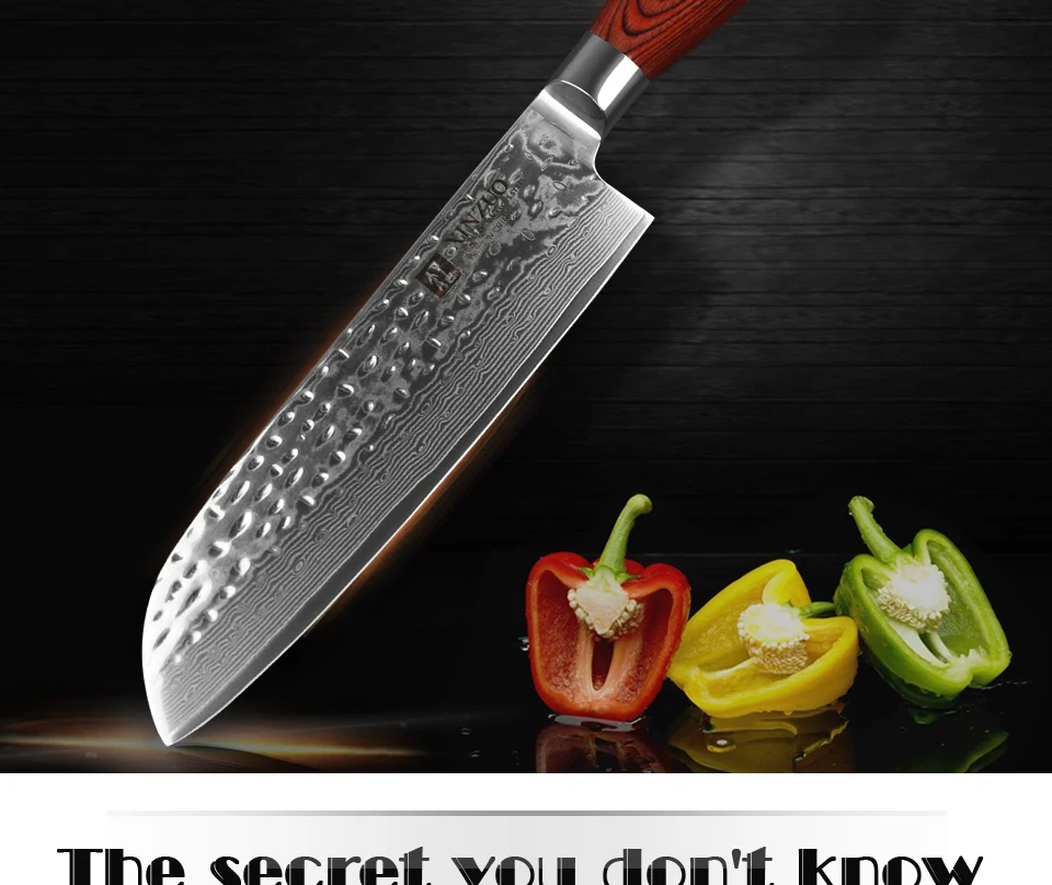 XINZUO 7 дюймов нож Santoku 67 слой Китай нож шеф-повара Дамасская нержавеющая сталь Профессиональный кухонный нож с деревянной ручкой Pakka