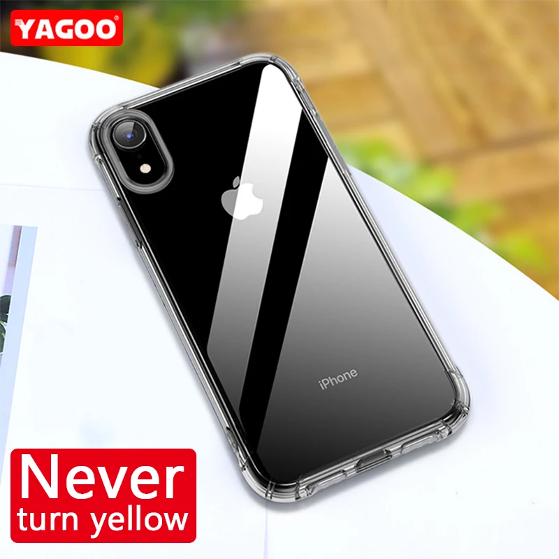 

Yagoo Maximum Protection Case For iPhone X XR XS MAX 6 6s 7 8 Plus Transparent Soft TPU Shell Original Silicone Not Turn Yellow