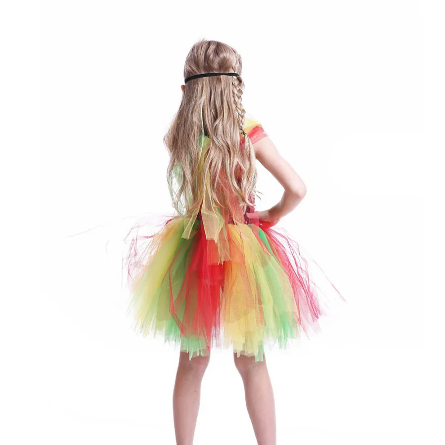 Halloween TUTU Dress with Pumpkin Mask Rainbow kids Birthday Dress Girls TUTU Princess Photo Prop (15)