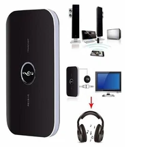 B6 2 in 1 Bluetooth Transmitter & Receiver adapter Wireless A2DP Bluetooth Audio Portable Audio Player Adapter Aux 3.5mm Black