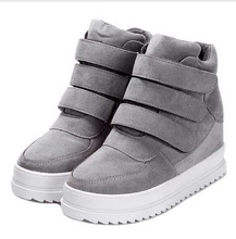Platform font b Women b font Shoes 2017 new hot Autumn Korean Hidden Heel Flock Fashion